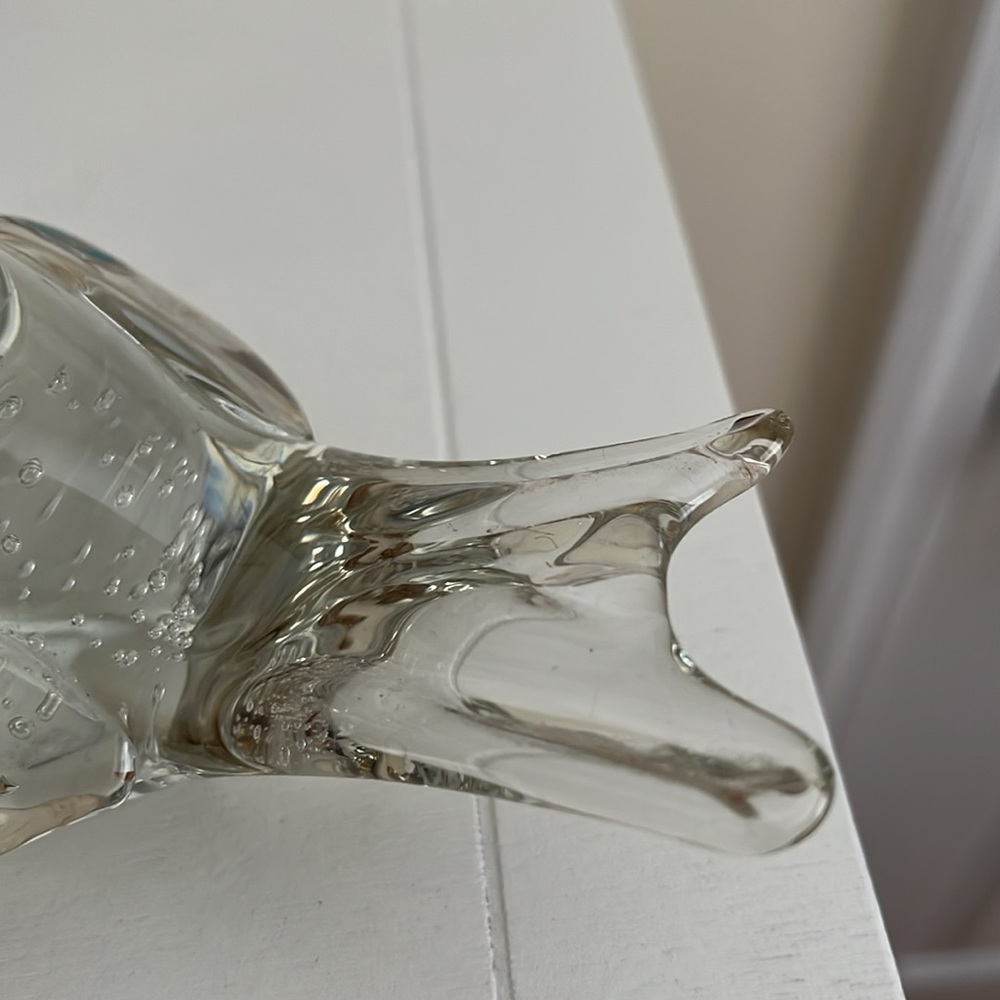 VINTAGE GLASS HAND BLOWN BIRD FIGURINE DECOR PAPER WEIGHT - Picture 2 of 7